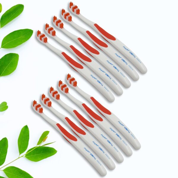 Soft Toothbrush With Plastic Round Box for Men and Women, Kids, AdultsÃ‚Â Plastic Toothbrush (10 pcs Set)