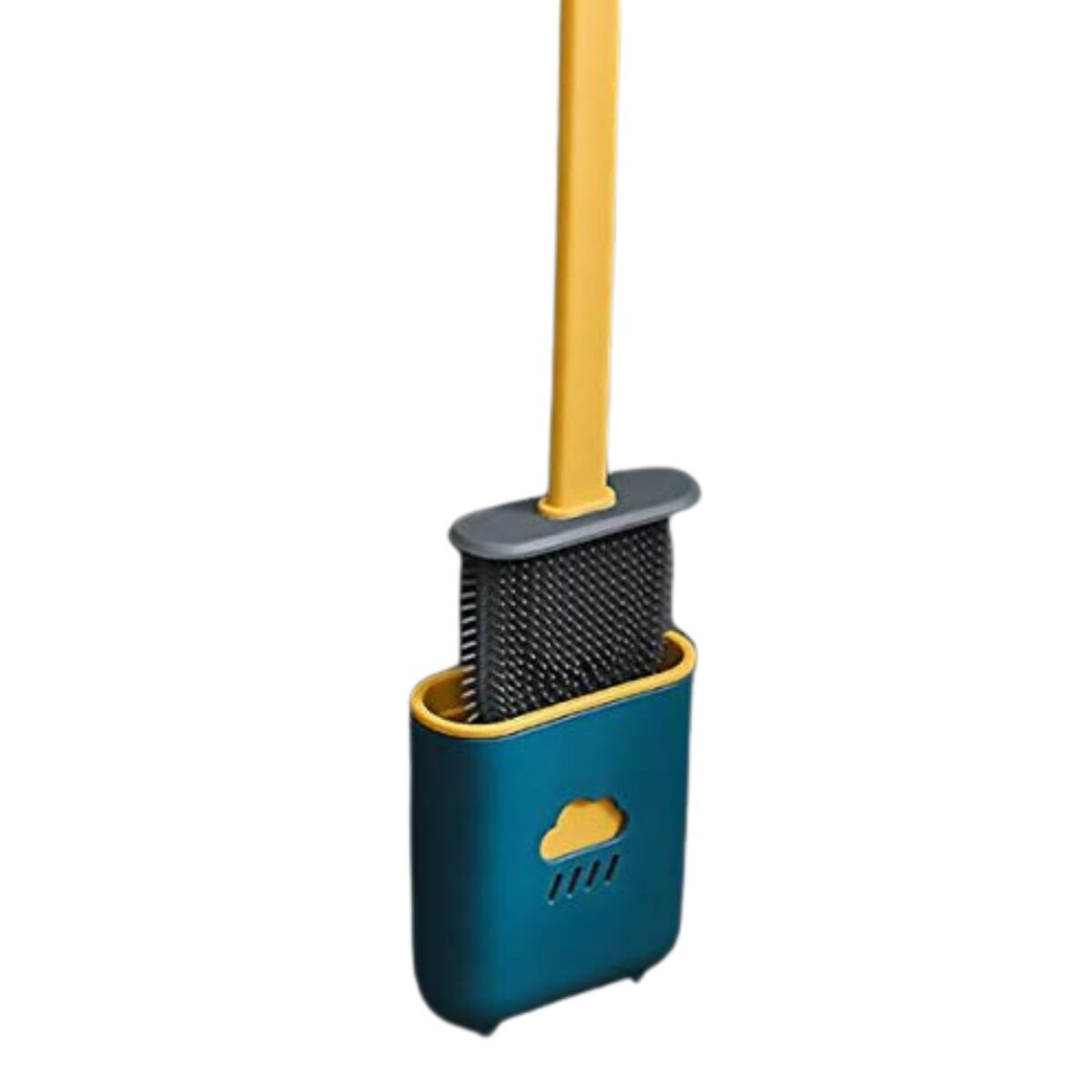 Silicone Toilet Brush with Holder Stand  for Bathroom Cleaning - Image 1