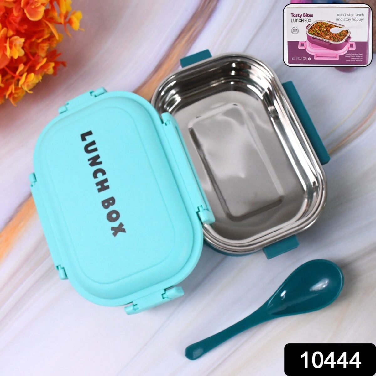 Insulated Testy Stainless Steel Leakproof Lunch Box With Spoon (1 Set) - Image 2