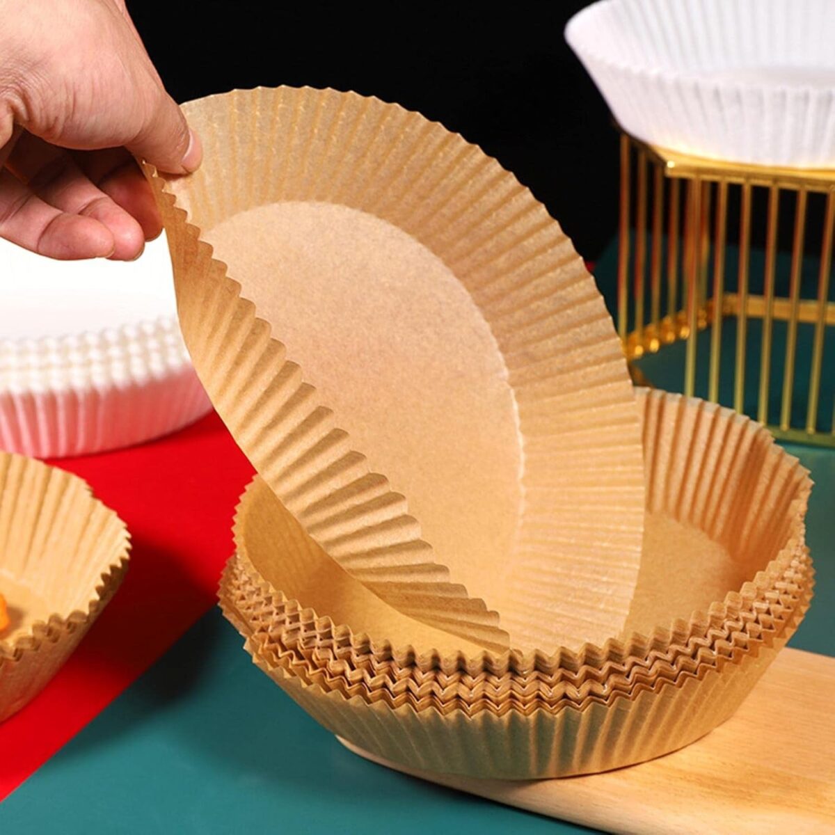 Round Air Fryer Disposable Paper Liner  (50 Pcs Set / 160mmx45mm) - Image 3