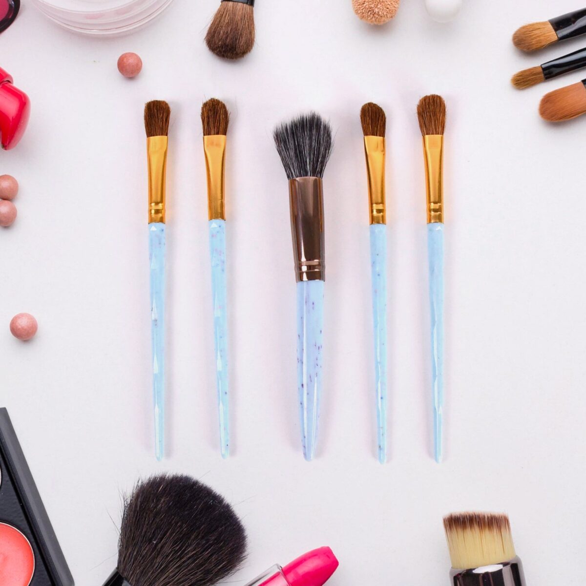 5pc Makeup Brush tools kit (5 Pcs Set / Mix Color) - Image 8