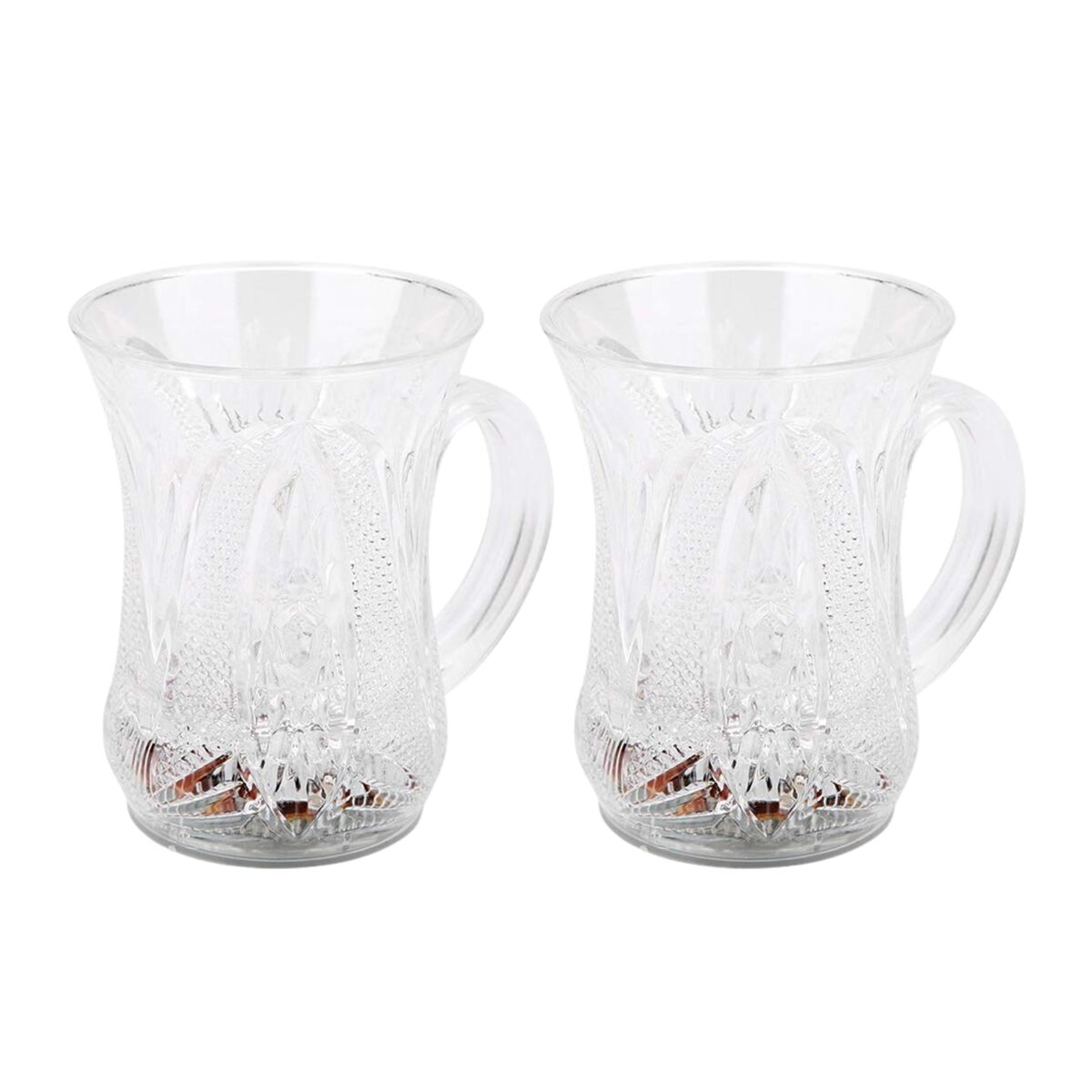 LED Light-Up Party Cups - Flashing Water-Activated Drinking Glasses with Handle (2-Piece) - Image 1