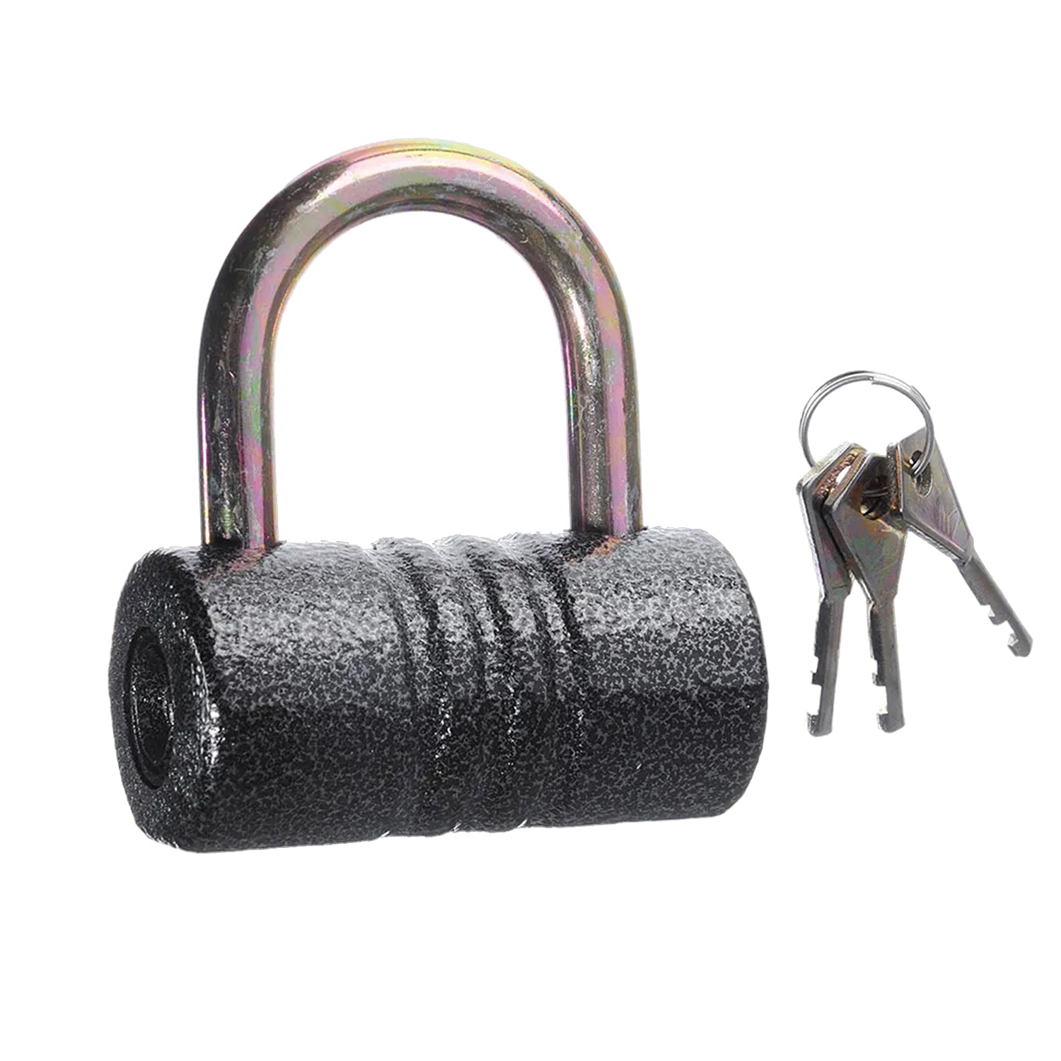 012_ca96f3d8-9835-4b6c-90e0-bc7b837c9e2c.jpg Heavy-Duty Iron Padlock ââ¬â 82mm Black Spray Lock with Brass Core & 5 Keys, Waterproof & Anti-Theft - Image 1