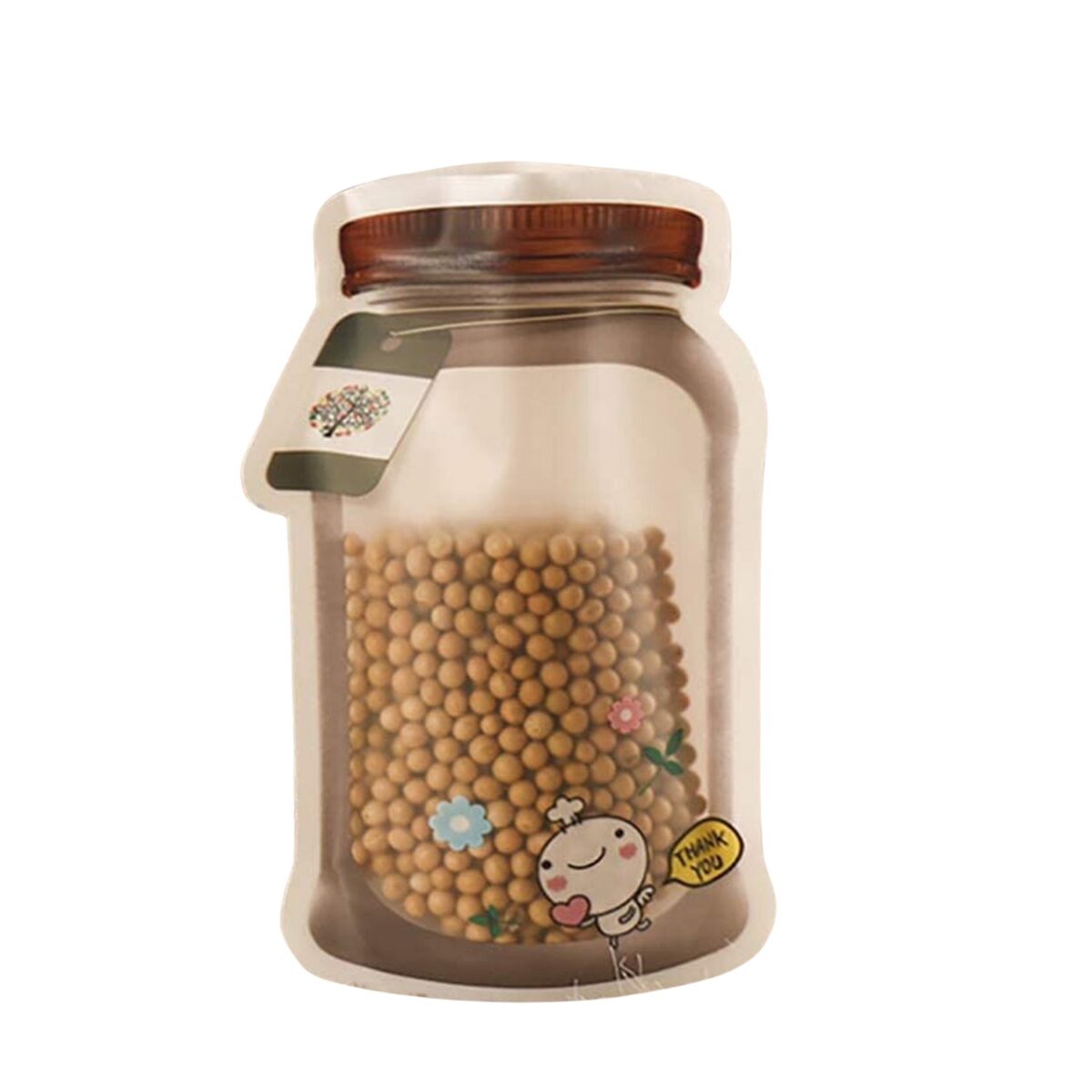 Plastic Transparent Medium Jar Shaped Pouch With Zipper (1 Pc) - Image 5