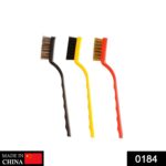 3 Pc Mini Wire Brush Set for cleaning (Brass, Nylon, Stainless Steel Bristles) - Image 3