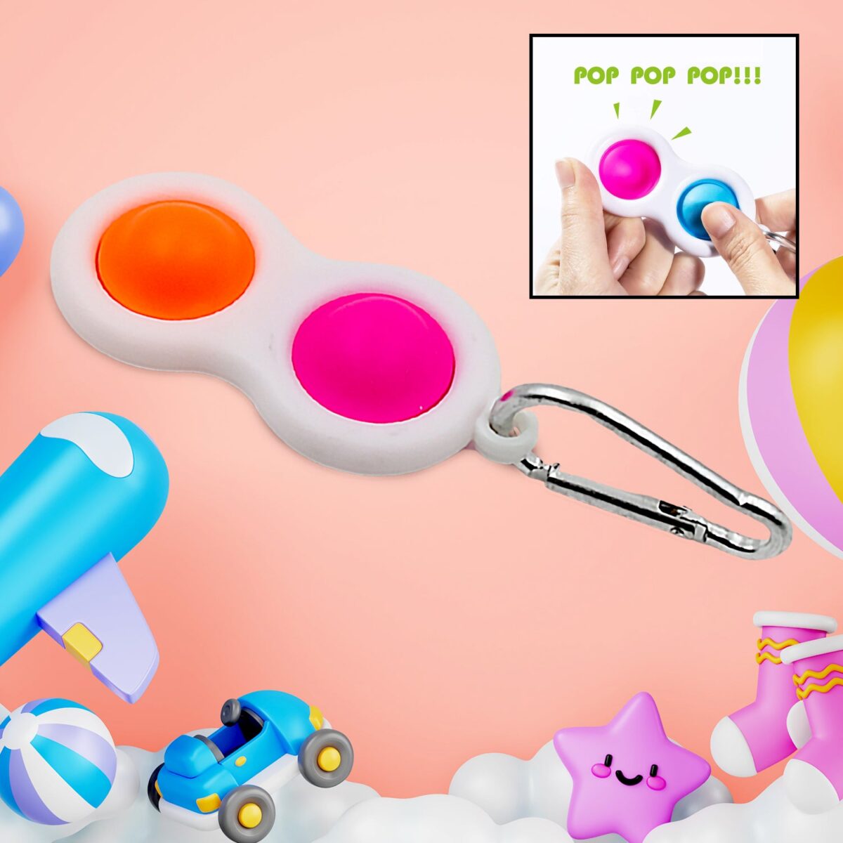 Simple Dimple Fidget Toy Mini Keychain - Image 3
