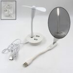 Portable Mini USB Fan, USB Ligh & USB 3 HUB / Port Combo
