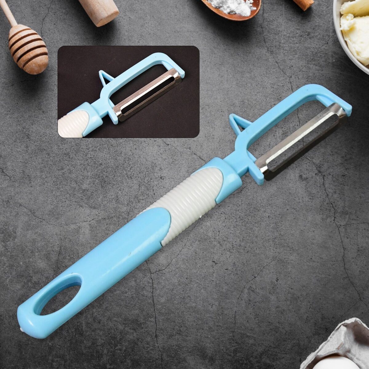 Multifunction Peeler Slicer with Plastic Handle (1 Pc / Mix Color) - Image 1