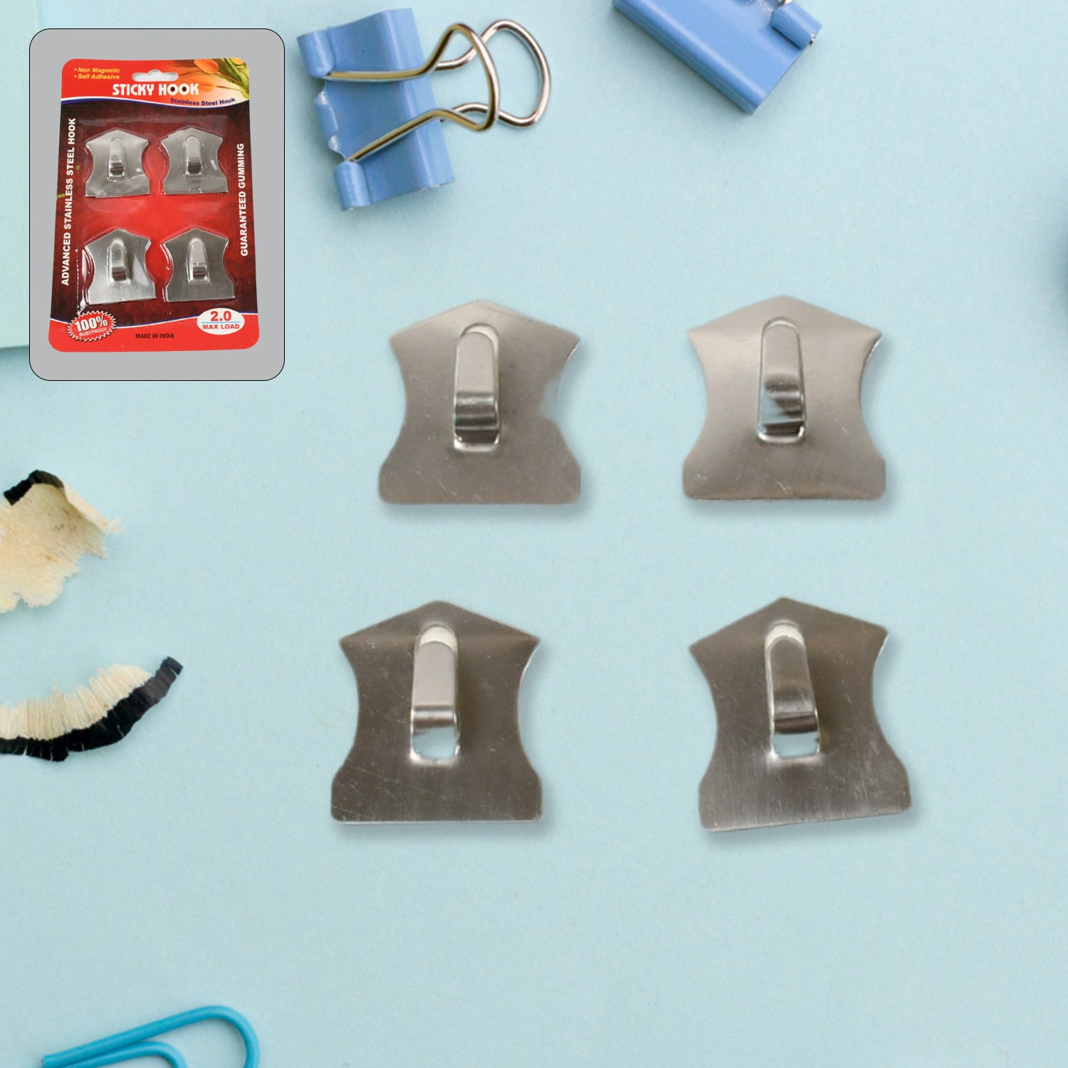 01_0ba8a0fa-3b9f-4b01-a721-8a8a021d01a9.jpg Self-Adhesive Stainless Hooks – Waterproof for Robes, Coats & Towels - Image 1