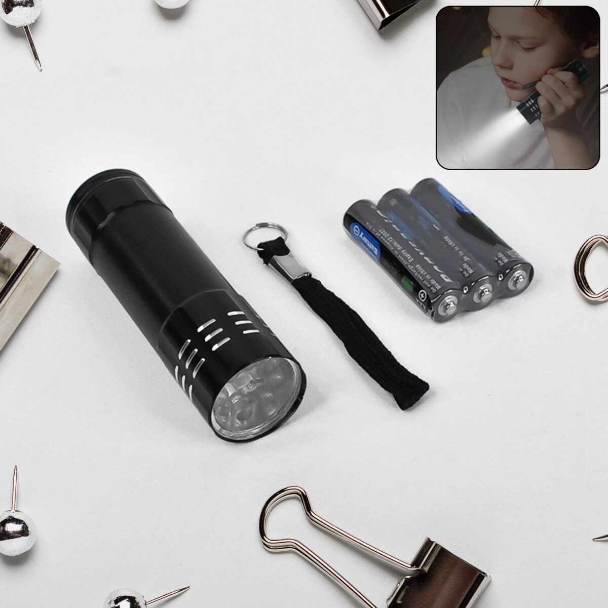 Portable Mini Torch - Super-Bright LED Flashlight with 3AAA Batteries Included - Image 1