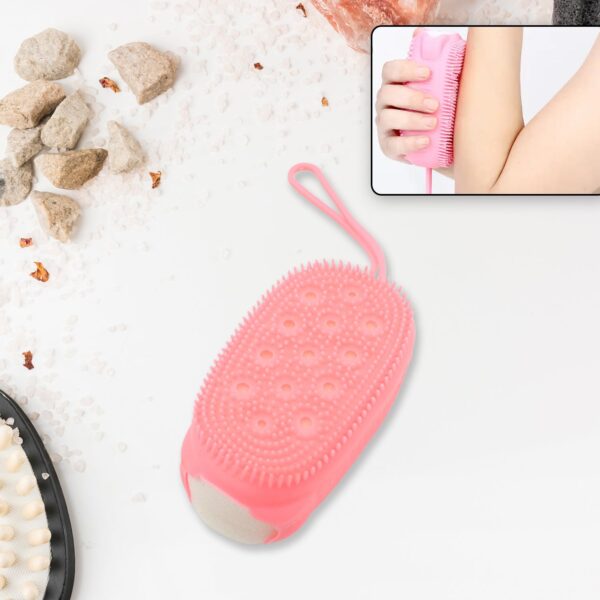 Super Soft Silicone Bath Brush â€“ Double-Sided Body Scrubber for Deep Cleansing & Exfoliation (1 Pc)