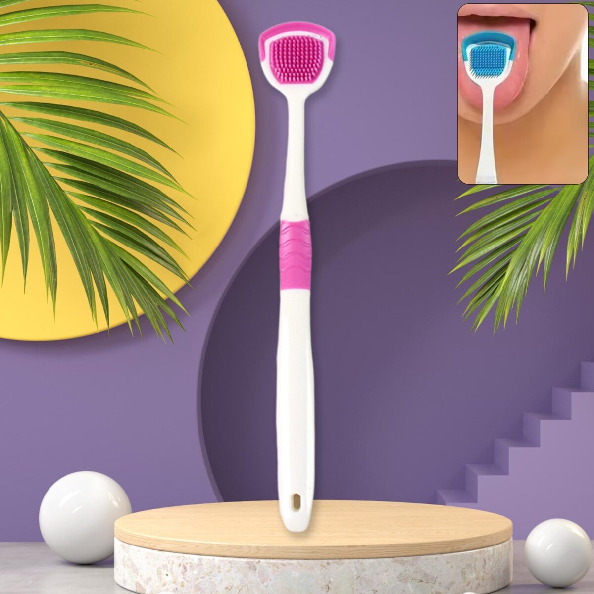 Tongue Cleaner Brush, Silicone Tongue Scraper (1 Pc) - Image 6