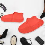 Non-Slip Silicone Rain Reusable Anti skid Waterproof Fordable Boot Shoe Cover (Medium Size / 1 Pair / Red) - Image 3