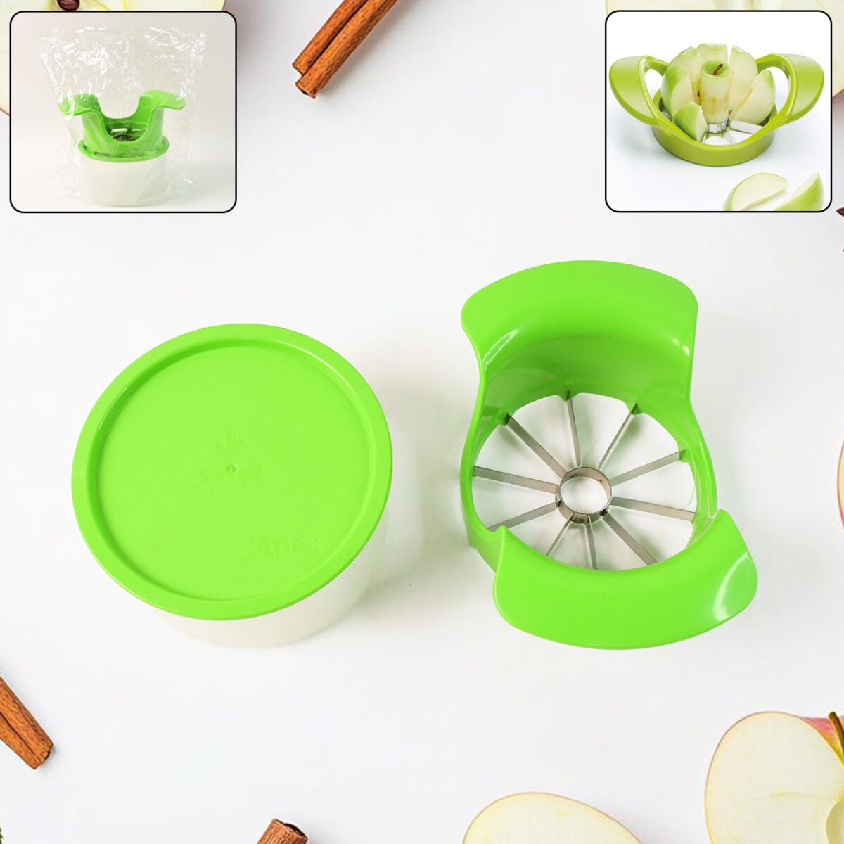 Apex Apple Cutter with Container Ã¢â‚¬â€œ Unbreakable ABS Body & Stainless Steel Blades - Image 1