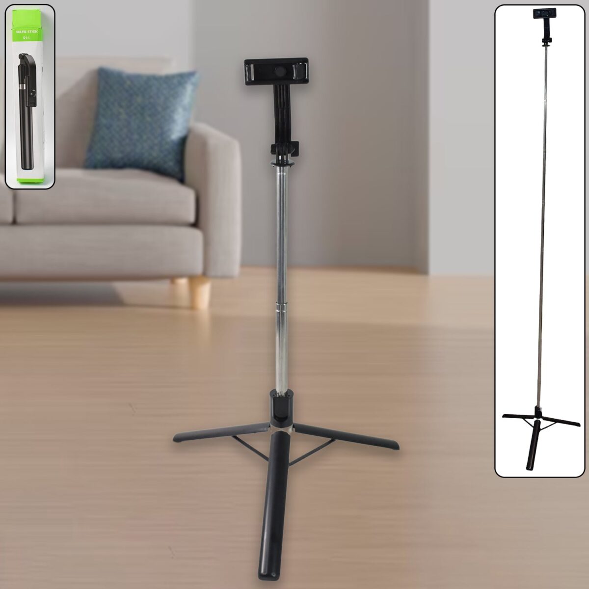 Selfie Stick with Tripod Stand (1 Pc / 160 Cm Long Approx) - Image 1