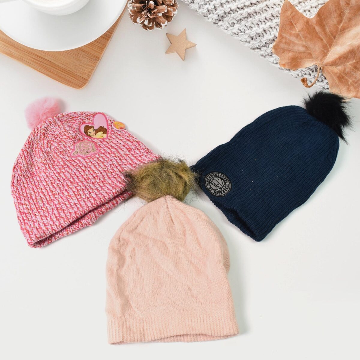 Small Cap for Winter Woolen Knitted Inside Fur Caps (1 Pc / Mix Design & Color) - Image 1