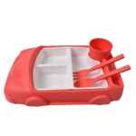 Kid's Car Shaped Plates Cup / Lunch Box Dinnerware Set (4 Pcs Set / 1000 ML Lunch Box) - Image 5