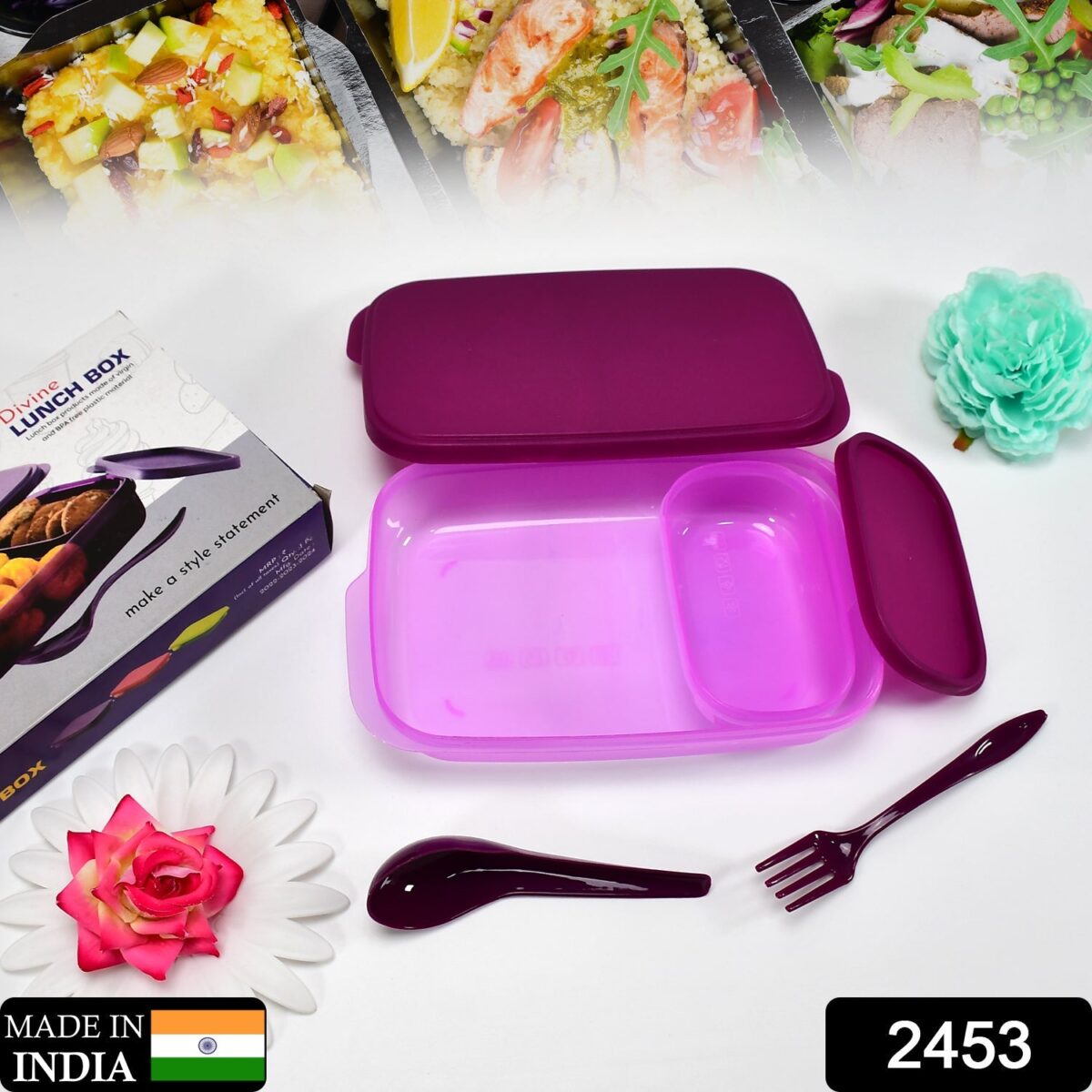 Unbreakable Leak-Proof BPA-Free Lunch Box with 2 Containers & Spoon - Image 3