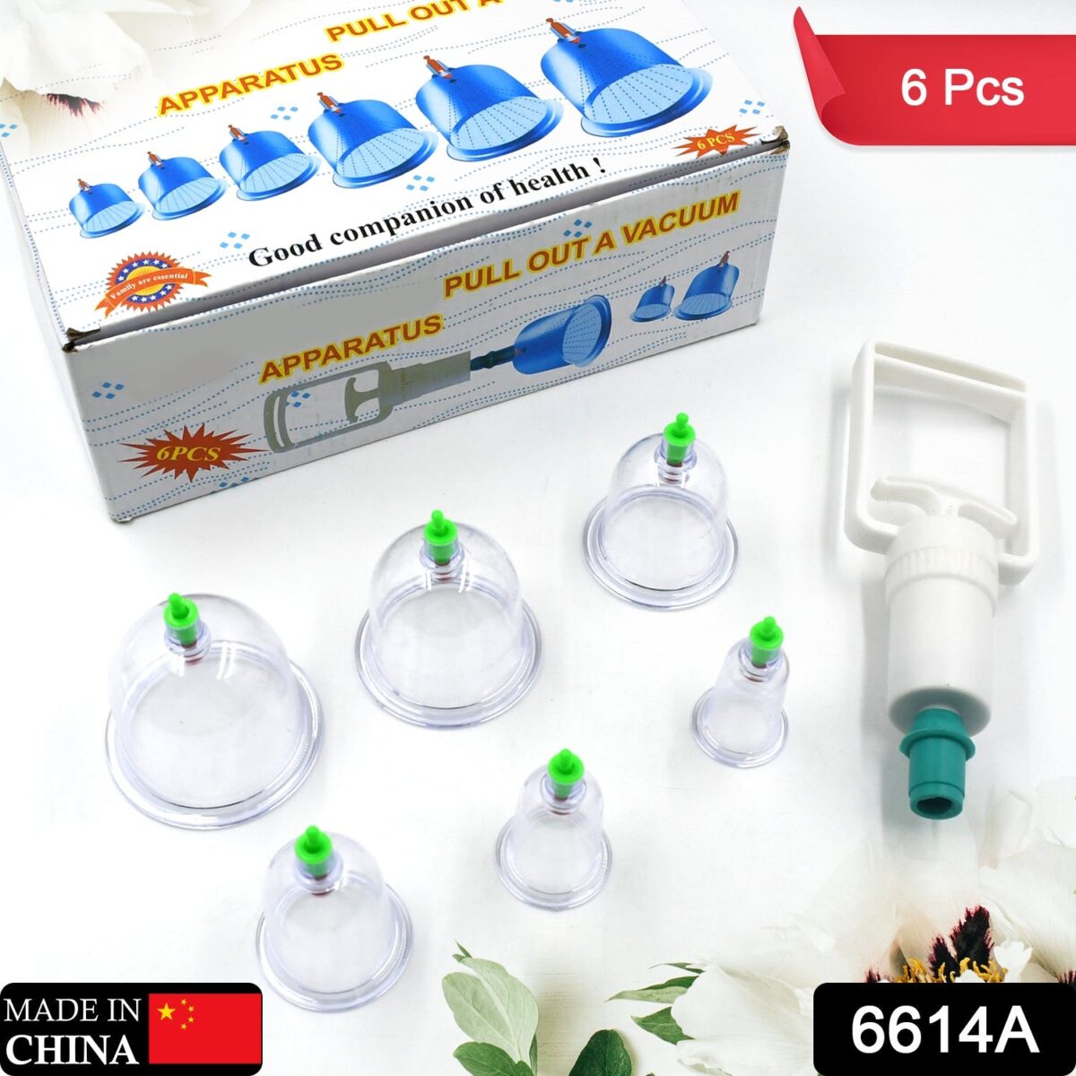 Vacuum Cupping Set 6 Pcs Kit Pull Out a Vacuum Apparatus Therapy Relax Massagers Curve Suction Pumps - Image 2