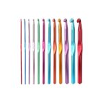 Aluminium Multicolor Knitting Needles, Crochet Kit (12 Pcs Set)