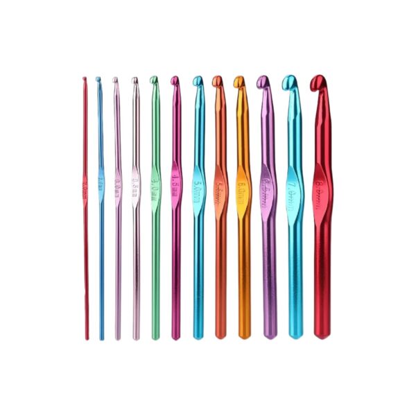 Aluminium Multicolor Knitting Needles, Crochet Kit (12 Pcs Set)
