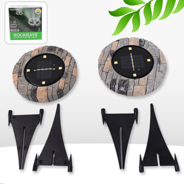 Disk Lights Slate â€“ Heavy Duty Outdoor Solar Pathway Lights â€“ 4 LED (2 Pc)