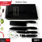 Stainless Steel Chef Knife Set, 5pc Kitchen Cutlery - Image 2