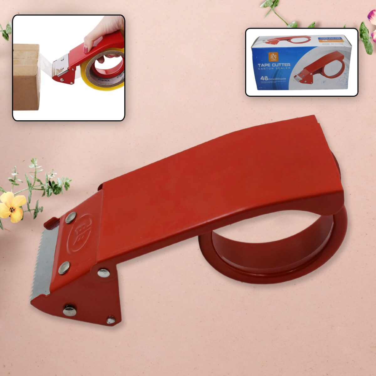 Metal Packing Tape Dispenser Cutter for Home Office use, Tape Dispenser for Stationary, Tape Cutter Packaging Tape - Image 1