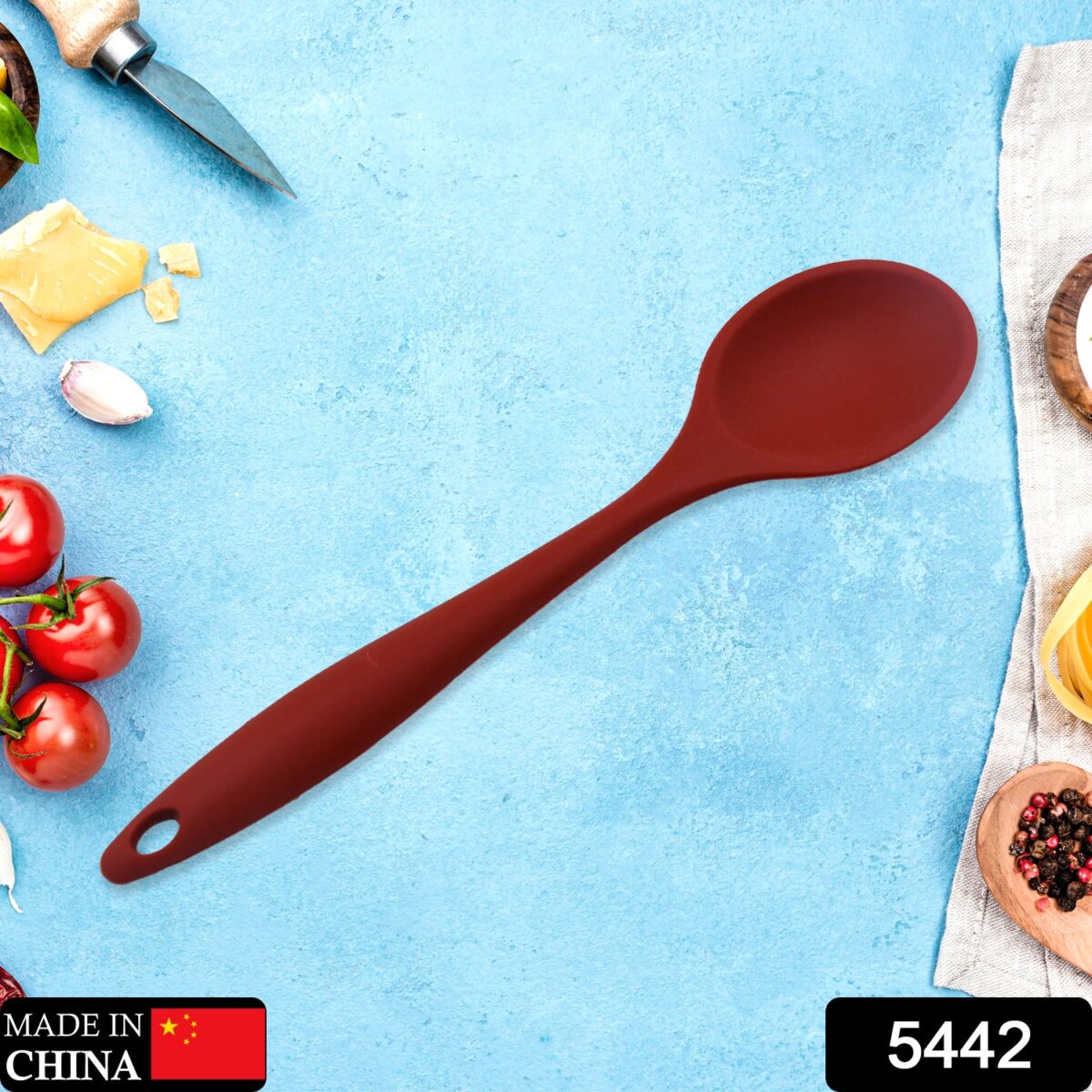 HEAT RESISTANT SILICONE BASTING SPOON NON-STICK SPOON HYGIENIC SOLID COATING COOKWARE KITCHEN TOOLS (27CM) - Image 2