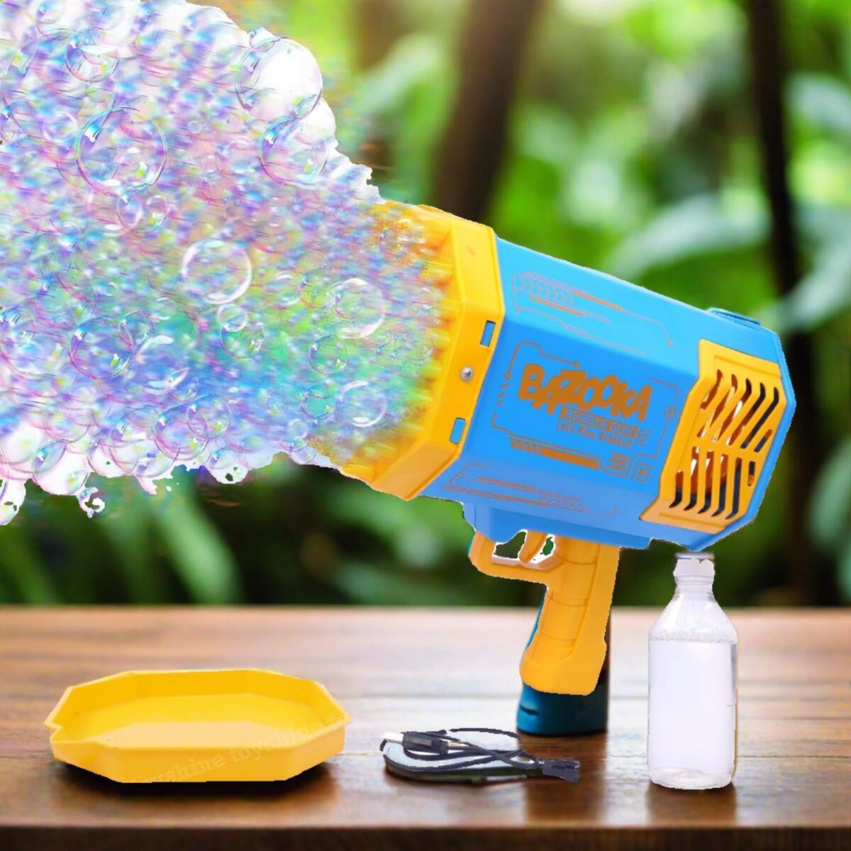 69 Holes Big Rechargeable Powerful Machine Bubble Gun Toys for Kids Adults, Bubble Makers, Big Rocket Boom Bubble Blower Best Gifts - Image 1