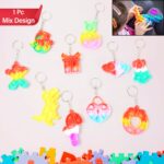 Compact Pop It Keychain â€“ Fun Stress Relief Fidget Toy (1 Pc | Mix Design)