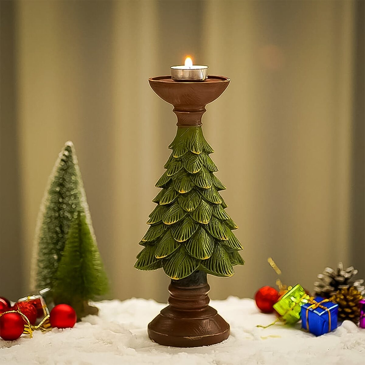 Christmas Tree Candleholder Candlestick Decorative for Home - Image 1