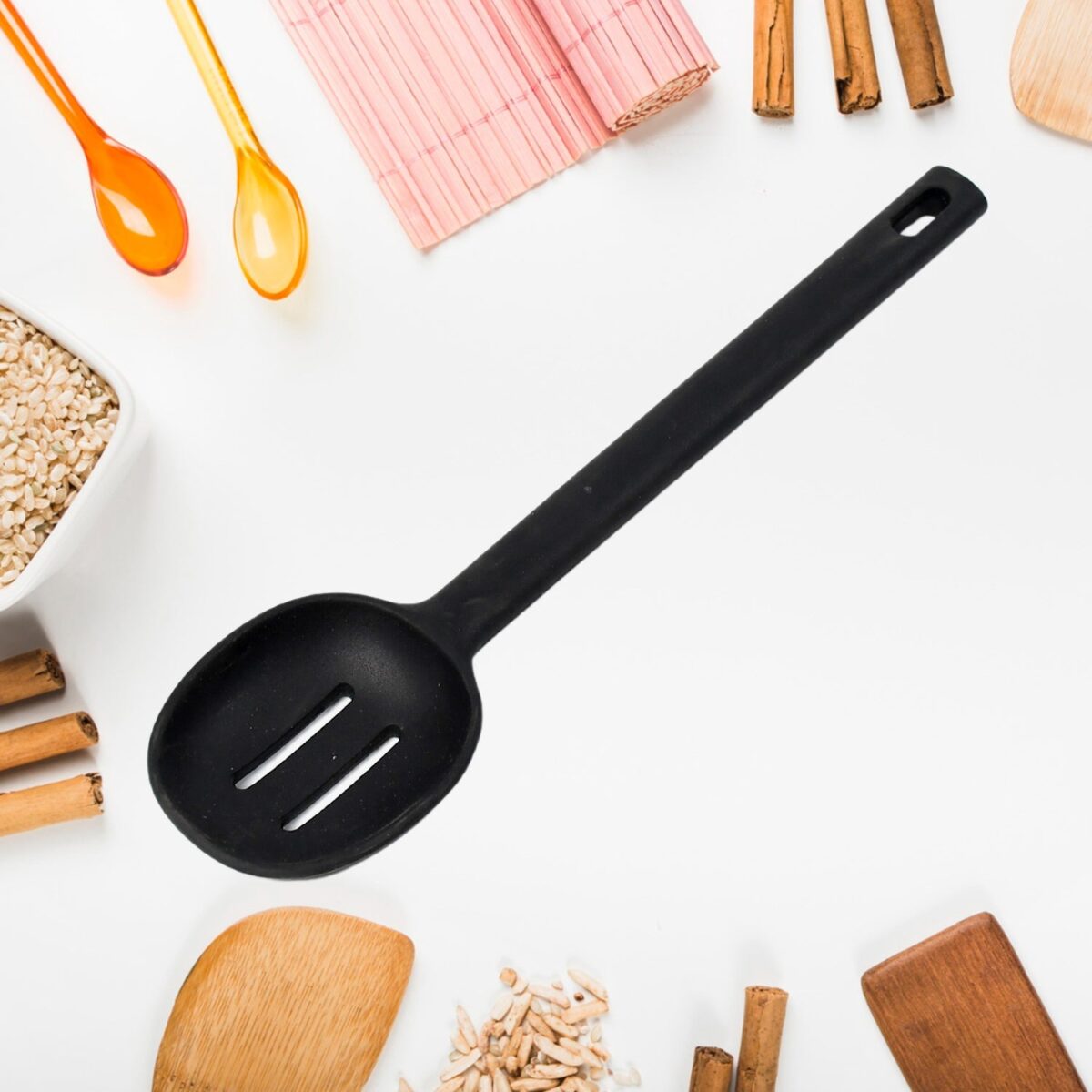 SILICON NON-STICK HEAT RESISTANT KITCHEN ITEM PREMIUM SPOON ( 1PC ) - Image 4