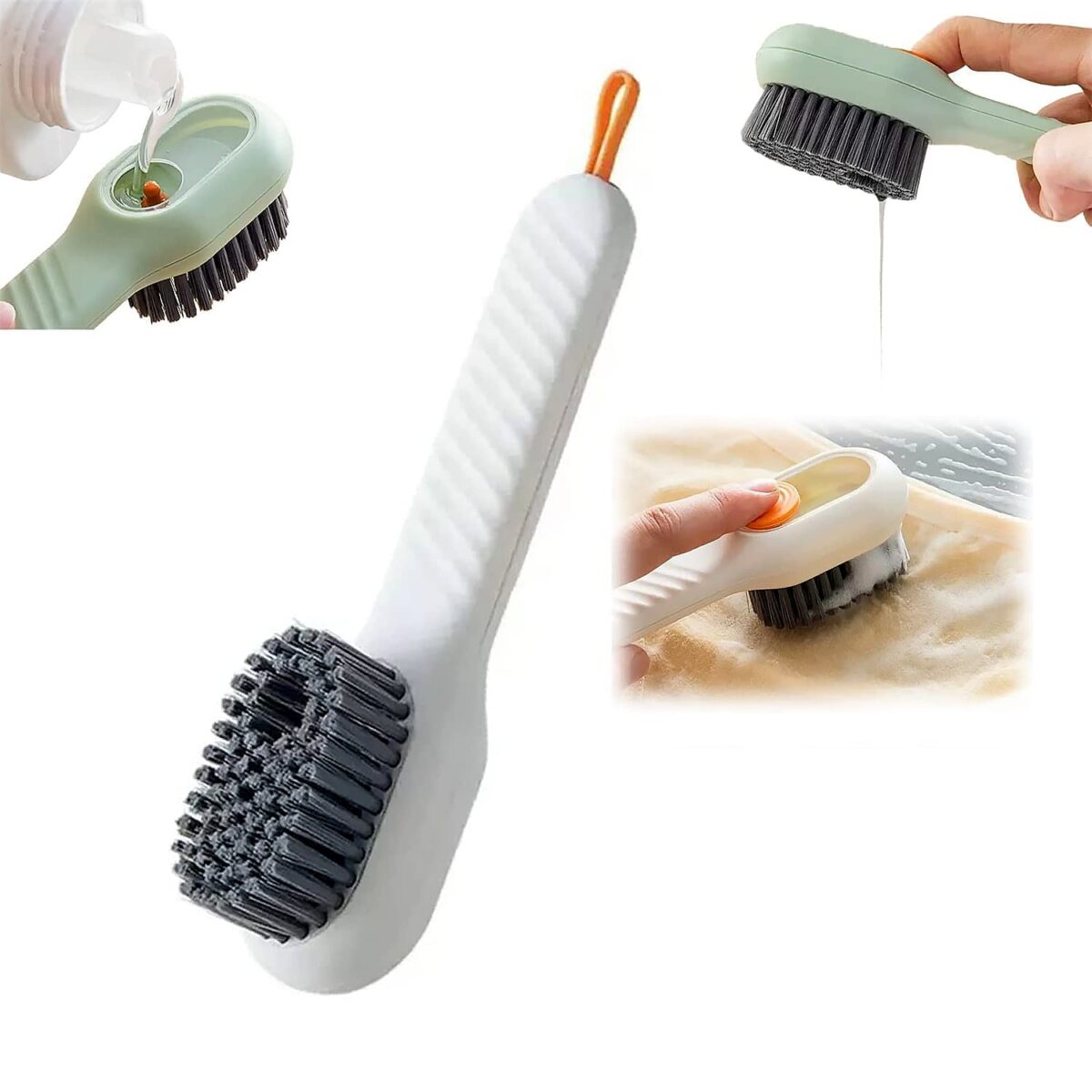 Multifunctional Scrubbing Brush with Liquid / Soap Dispenser, Cleaning Brush with Liquid / Soap Dispenser, Shoe Brush for Cleaning, Cloth Cleaning Brush with HandleÂ Liquid Shoe Brush For Shoe Clothes (1 Pc) - Image 1