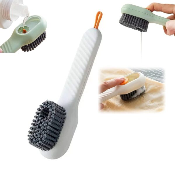 Multifunctional Scrubbing Brush with Liquid / Soap Dispenser, Cleaning Brush with Liquid / Soap Dispenser, Shoe Brush for Cleaning, Cloth Cleaning Brush with HandleÂ Liquid Shoe Brush For Shoe Clothes (1 Pc)