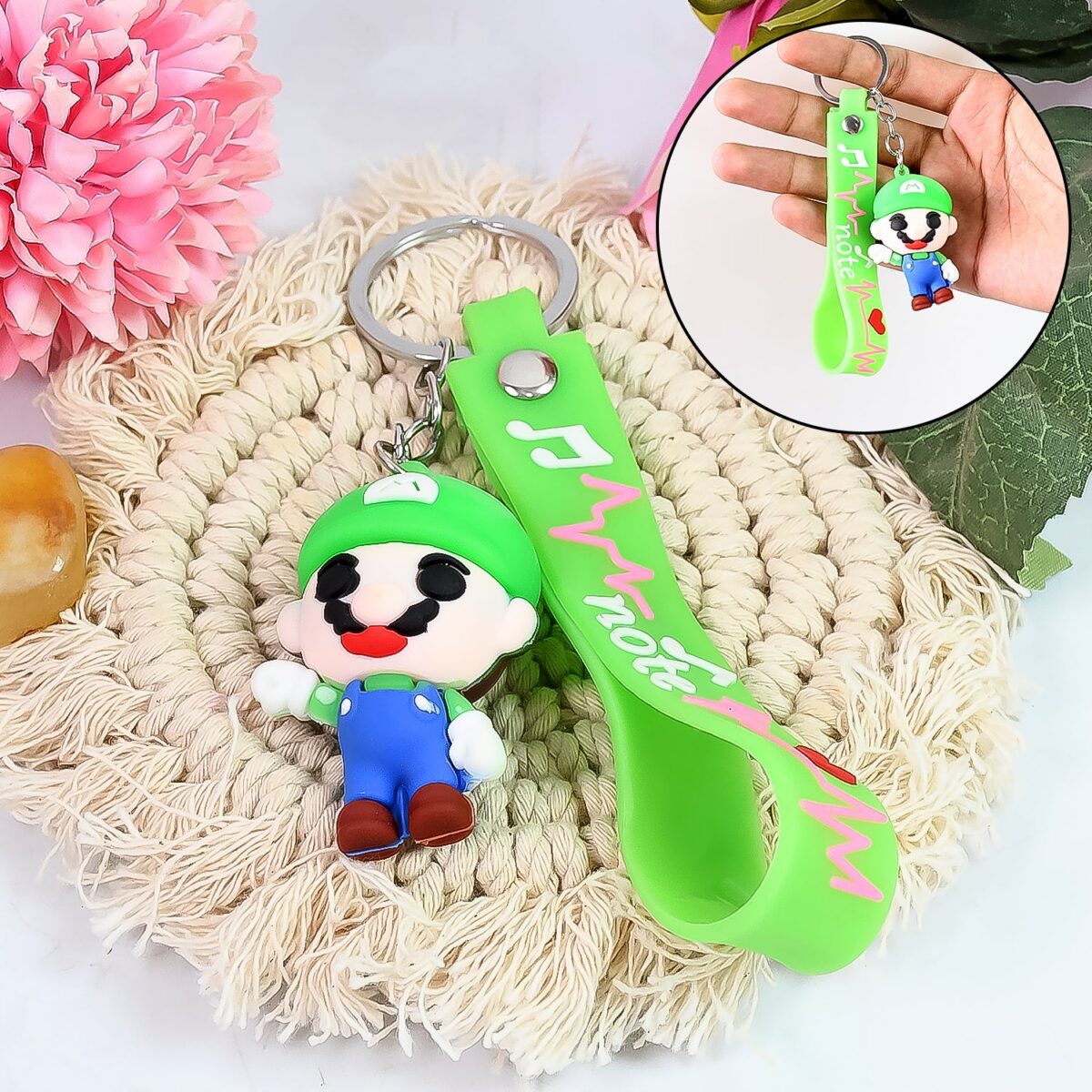 Cute Cartoon Silicone 3D Key Chain with Metal Hook & Strap (Pack of 1) - Image 2