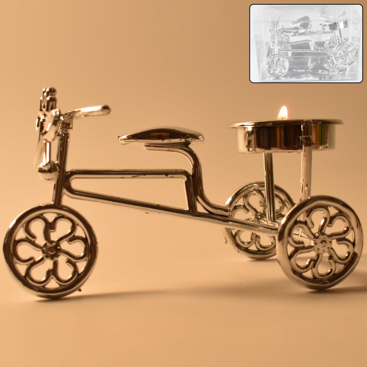 Cycle Tealight Holder / Candle Holder Decorative Candle (1 Pc) - Image 1
