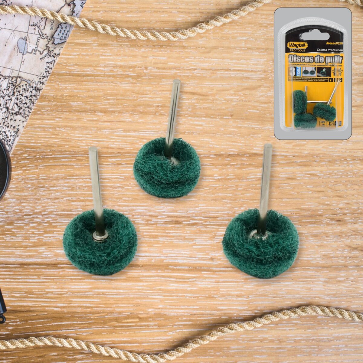 Abrasive Buffing Polishing Wheel Set (3 Pcs) - Image 1
