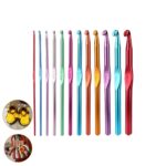 Aluminium Multicolor Knitting Needles, Crochet Kit (12 Pcs Set) - Image 5