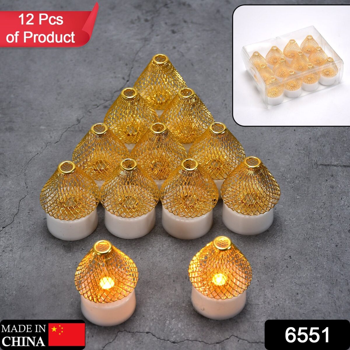12Pcs Flameless LED Tea Light Candles for Home & Event Decor - Image 2