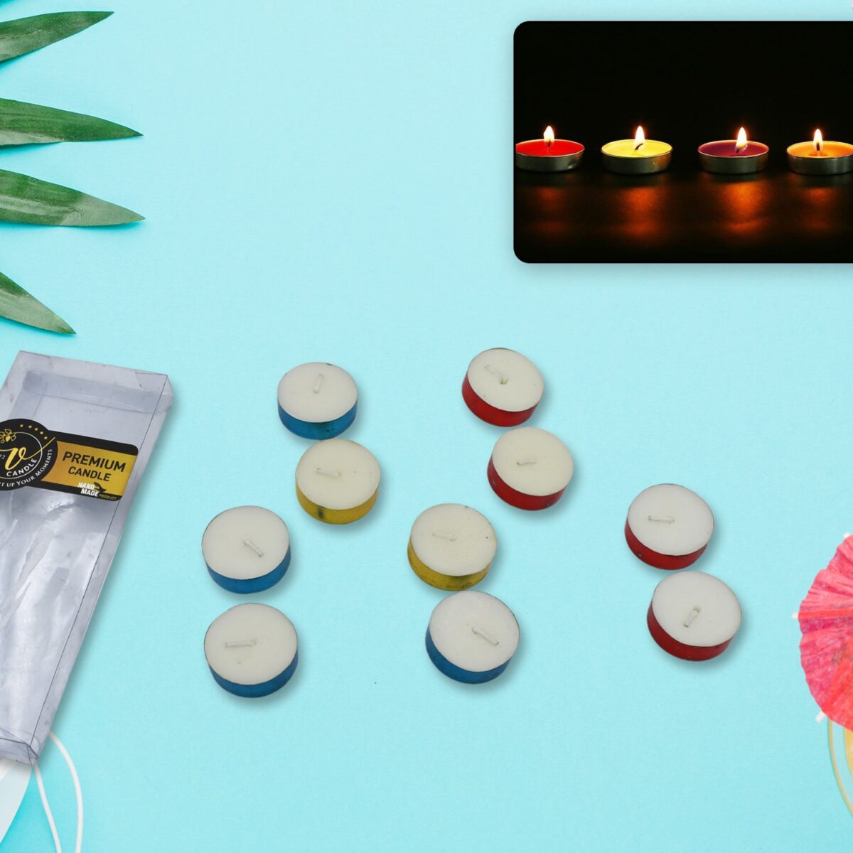 DECORATIVE COLOR CANDLE LIGHT CANDLE PERFECT FOR GIFTS, HOME, ROOM, BIRTHDAY, ANNIVERSARY DECORATIVE CANDLES (10 Pc Set) - Image 1