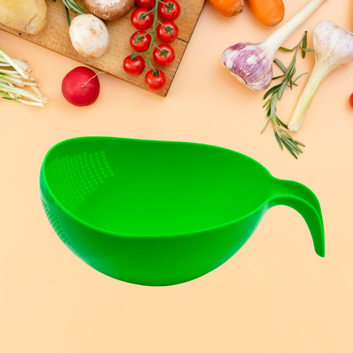 Rice Bowl Thick Drain Basket with Handle - Image 6