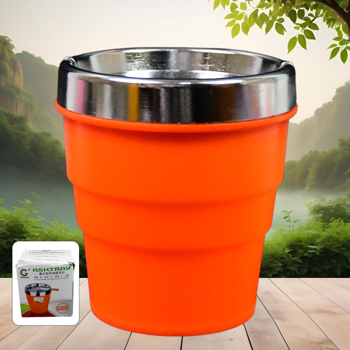 Plastic Car Ashtray Holder Cup with Lid (1 Pc) - Image 1