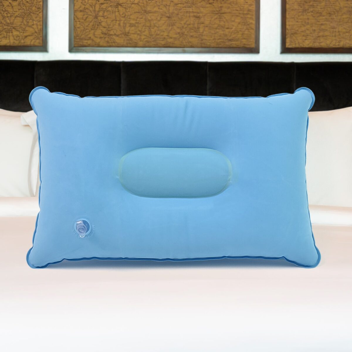 Comfortable Inflating Travel Pillow (34Ãƒâ€”21 Cm / 1 Pc / Mix Color) - Image 1