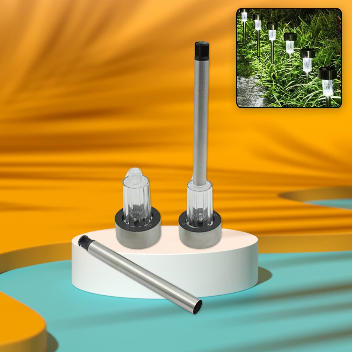 Solar LED Spike Lights for Garden & Pathway Decor (2 Pc Set) - Image 3