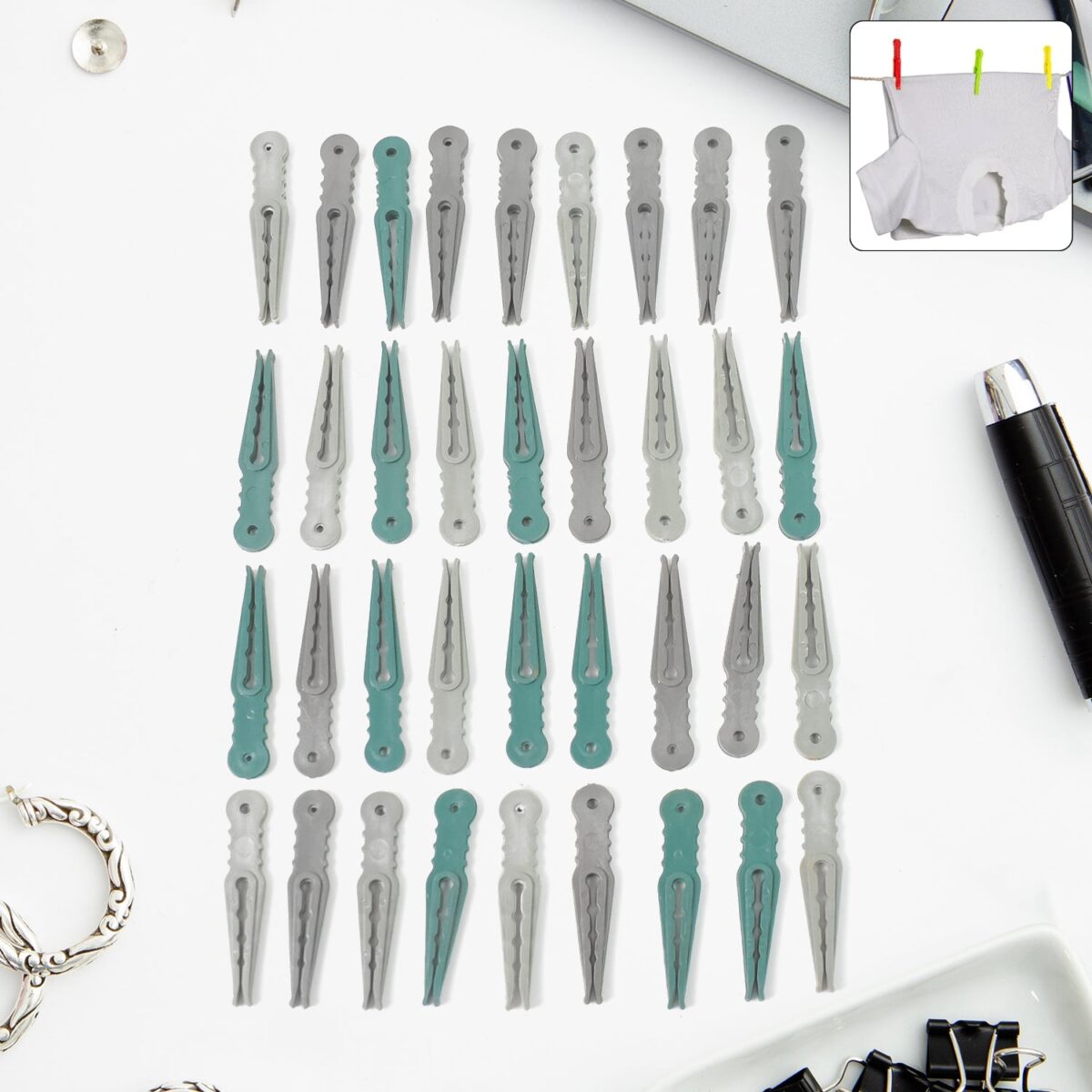 36Pcs MULTIPURPOSE PLASTIC CLOTH HANGING PEGS / CLIPS - 36 PCS - Image 1