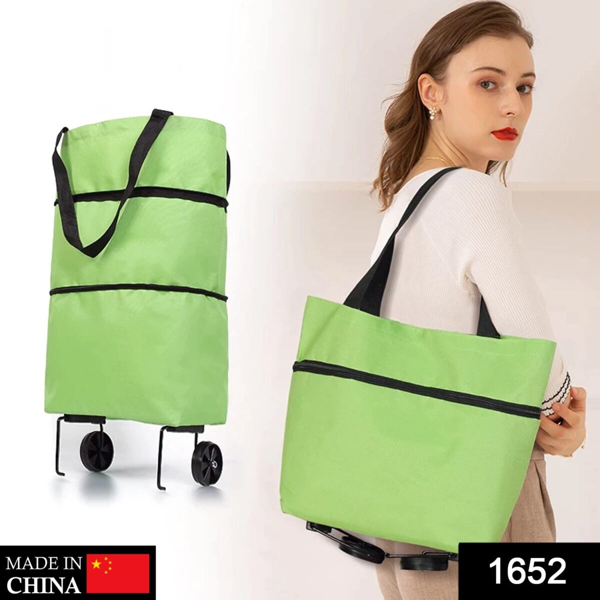 Folding Cart Bags Trolley Shopping Bag For Travel Luggage - Image 2