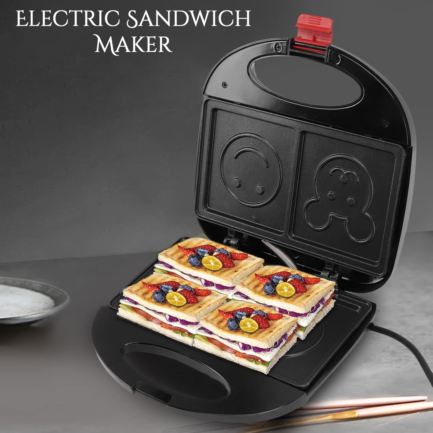 01_508b819c-2e5f-4d4c-8d00-b3e22dc625cd.jpg Double Sided Heating 750W Electric Sandwich Maker (1 Pc) - Image 4