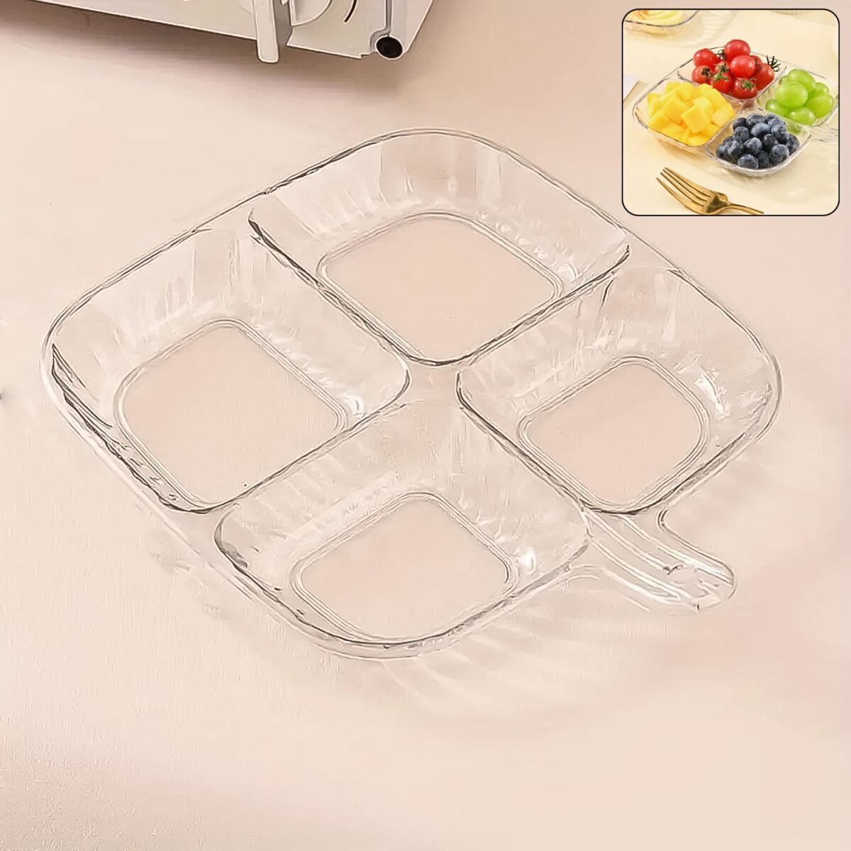 Plastic Kitchen Trays for Serving (4 Compartment / 1 Pc) - Image 1