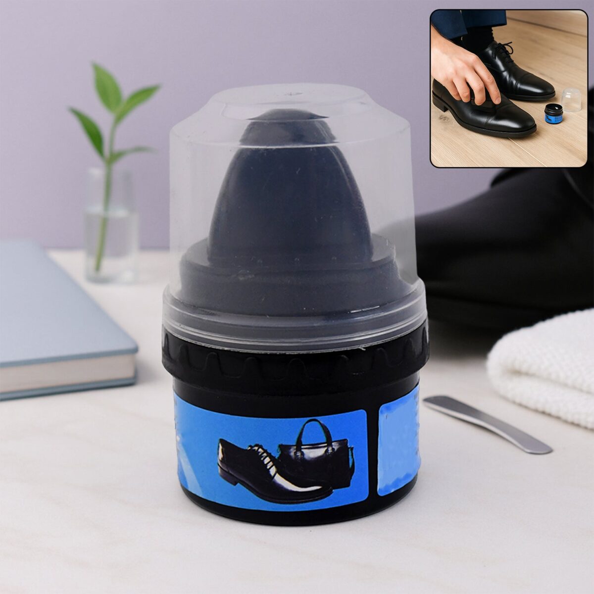 Instant Shoe Shine Sponge with Liquid Polish (1 Pc) - Image 6